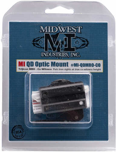 Midwest Industries Trijicon MRO Co-Witness Quick Detach Mount 6061 Aluminum Hard Coat Anodized Matte Black